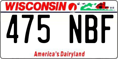 WI license plate 475NBF