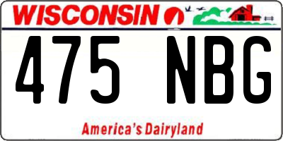 WI license plate 475NBG