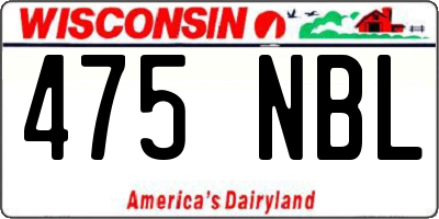 WI license plate 475NBL