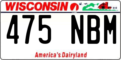 WI license plate 475NBM