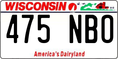 WI license plate 475NBO