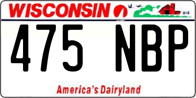 WI license plate 475NBP