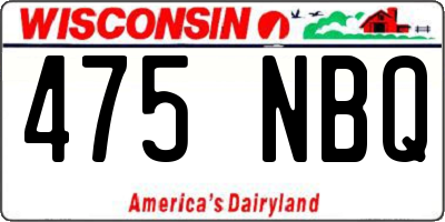 WI license plate 475NBQ