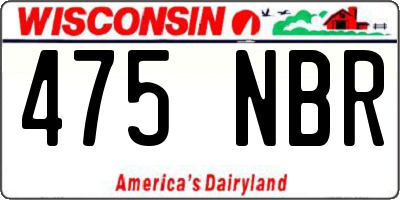 WI license plate 475NBR