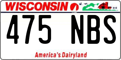 WI license plate 475NBS