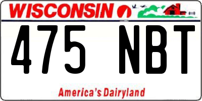 WI license plate 475NBT