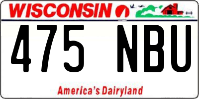 WI license plate 475NBU