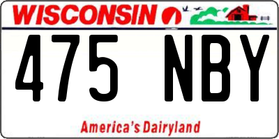 WI license plate 475NBY