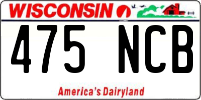 WI license plate 475NCB