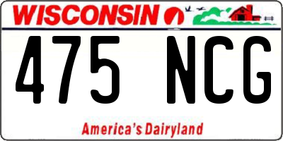WI license plate 475NCG