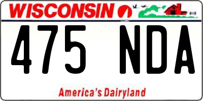 WI license plate 475NDA