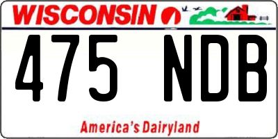 WI license plate 475NDB