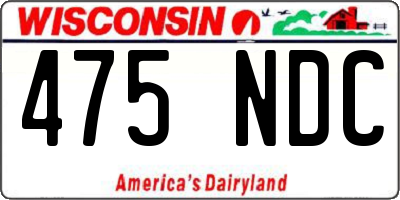 WI license plate 475NDC