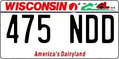 WI license plate 475NDD