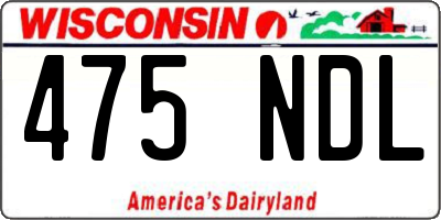 WI license plate 475NDL