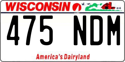 WI license plate 475NDM