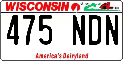 WI license plate 475NDN