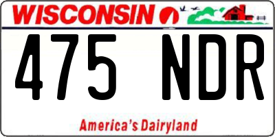 WI license plate 475NDR