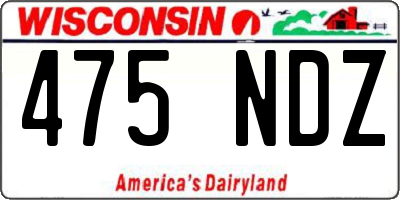WI license plate 475NDZ