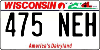 WI license plate 475NEH