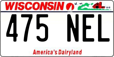 WI license plate 475NEL