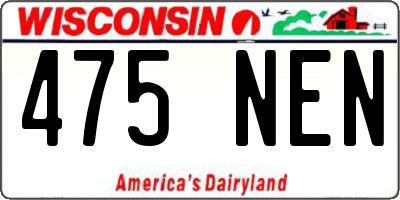 WI license plate 475NEN