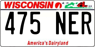 WI license plate 475NER