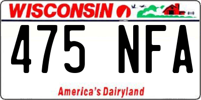 WI license plate 475NFA