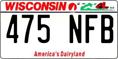 WI license plate 475NFB