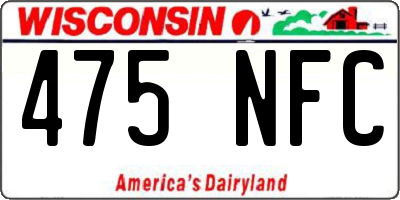 WI license plate 475NFC