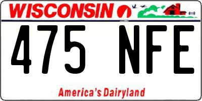 WI license plate 475NFE