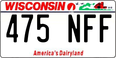 WI license plate 475NFF
