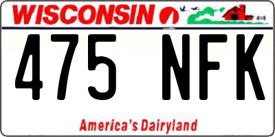 WI license plate 475NFK