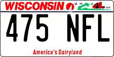 WI license plate 475NFL