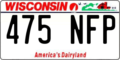 WI license plate 475NFP