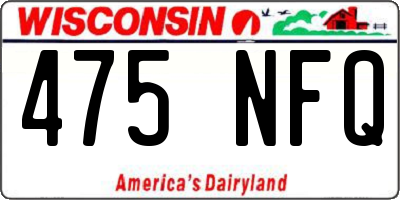 WI license plate 475NFQ