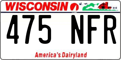 WI license plate 475NFR