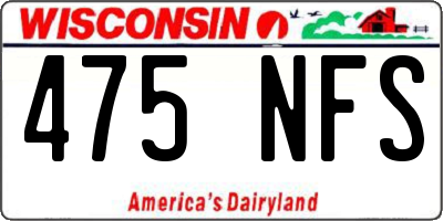 WI license plate 475NFS