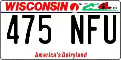 WI license plate 475NFU