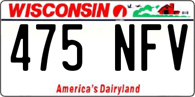 WI license plate 475NFV