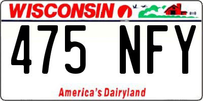WI license plate 475NFY