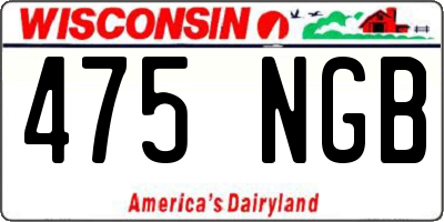 WI license plate 475NGB