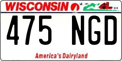 WI license plate 475NGD