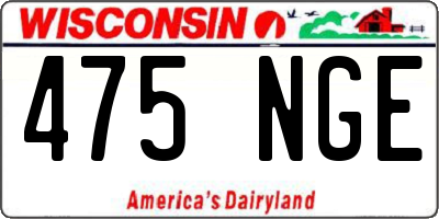 WI license plate 475NGE