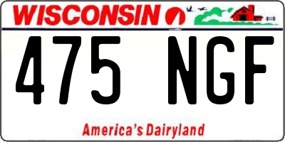 WI license plate 475NGF