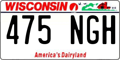 WI license plate 475NGH