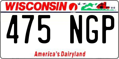 WI license plate 475NGP