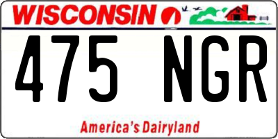 WI license plate 475NGR
