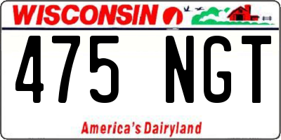 WI license plate 475NGT