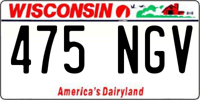 WI license plate 475NGV